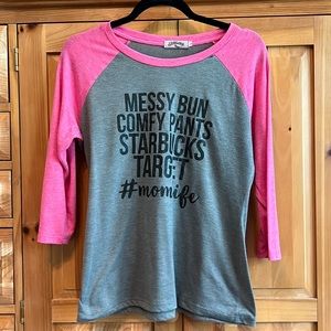 Mom life baseball tee